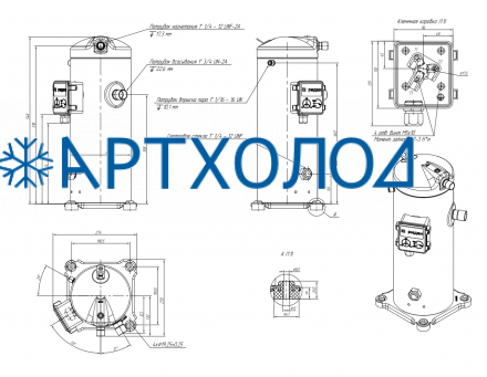 Компрессор спиральный RCL28E4LT9CA (141R9763) Ридан